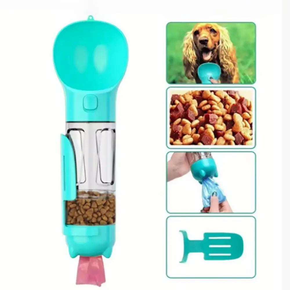 Versatile 3-in-1 Pet Water and Food Dispenser with Trash Bag Box and Shovel - Leak Proof Design for Small Dogs