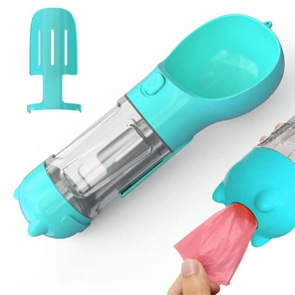 Versatile 3-in-1 Pet Water and Food Dispenser with Trash Bag Box and Shovel - Leak Proof Design for Small Dogs